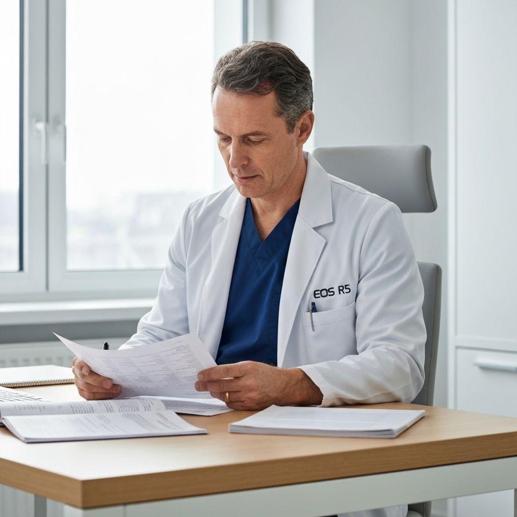 Ekspert medyczny analizujący dokumentację zdrowotną i badania naukowe